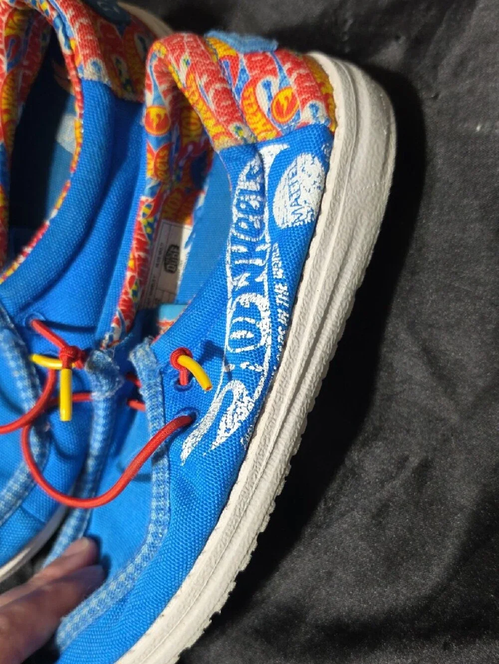 Kids Blue DUKE Hotwheels Slip On Shoes